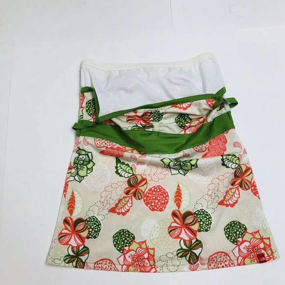 The North Face Sport Tank Top Shelf Bra Medium Beige Green Floral Empire Waist  - Picture 8 of 12